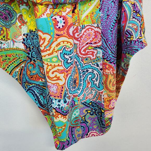 Bleu Rod Beattie Paisley One Piece Swimsuit Size 8 Halter Bohemian Psychedelic - Picture 10 of 14